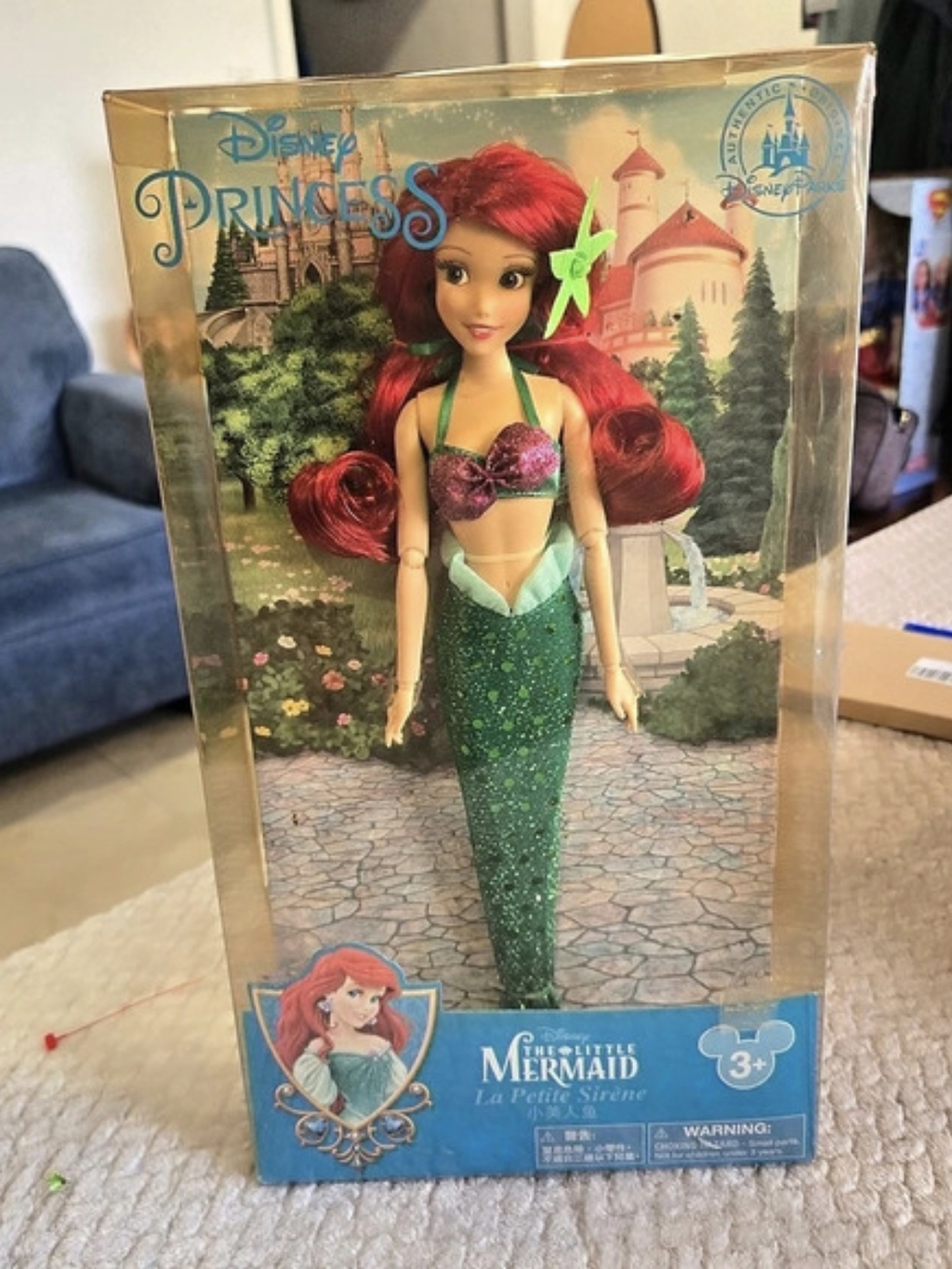Disney Parks Ariel Little Mermaid Princess Doll with Brush in Original Box
